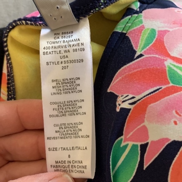 Tommy Bahama® Sun Lilies Twist Front
Shirred Bandeau One Piece size 8 - Picture 7 of 11